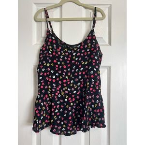 River Island cami top with peplum hem in ditsy floral print - from ASOS